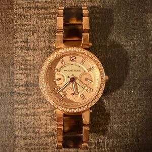 Michael Kors Gold and Tan Watch